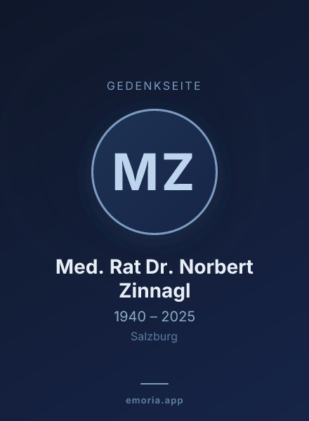 Gedenkportrait von Med. Rat Dr. Norbert Zinnagl