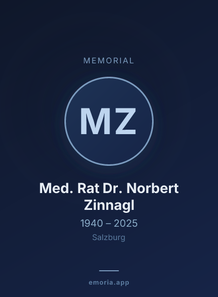 Memorial portrait of Med. Rat Dr. Norbert Zinnagl