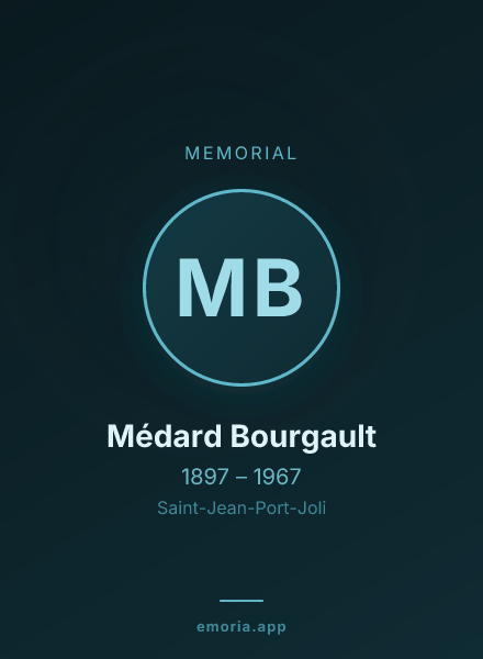 Memorial portrait of Médard Bourgault