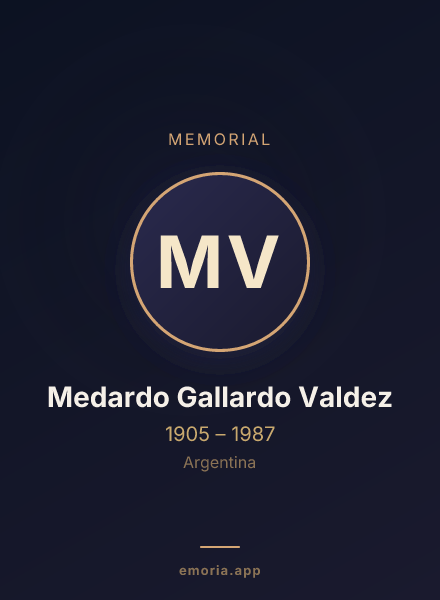 Memorial portrait of Medardo Gallardo Valdez