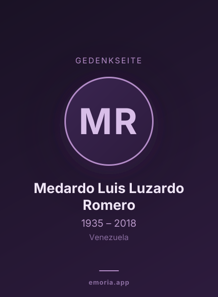Gedenkportrait von Medardo Luis Luzardo Romero