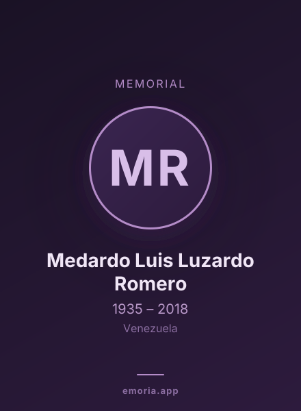 Memorial portrait of Medardo Luis Luzardo Romero