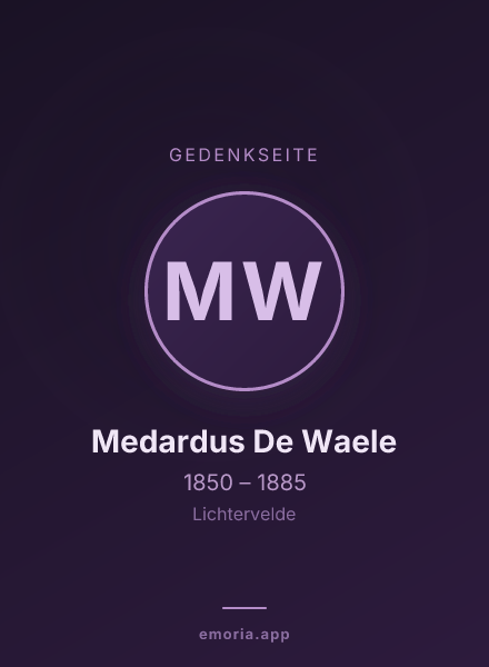 Gedenkportrait von Medardus De Waele