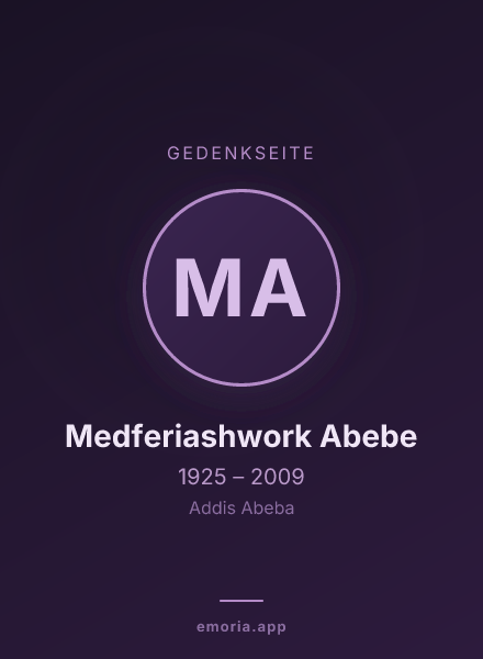 Gedenkportrait von Medferiashwork Abebe