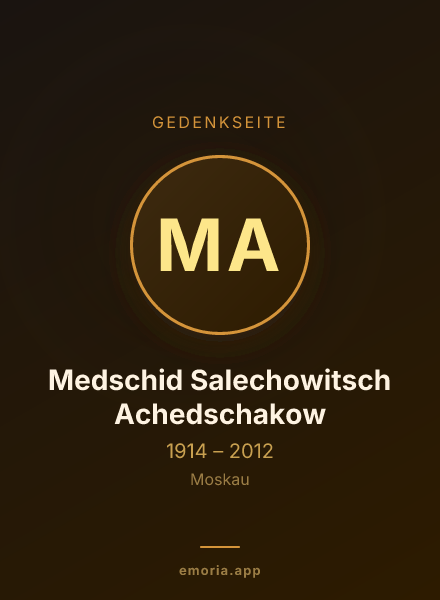 Gedenkportrait von Medschid Salechowitsch Achedschakow