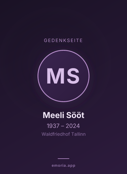 Gedenkportrait von Meeli Sööt