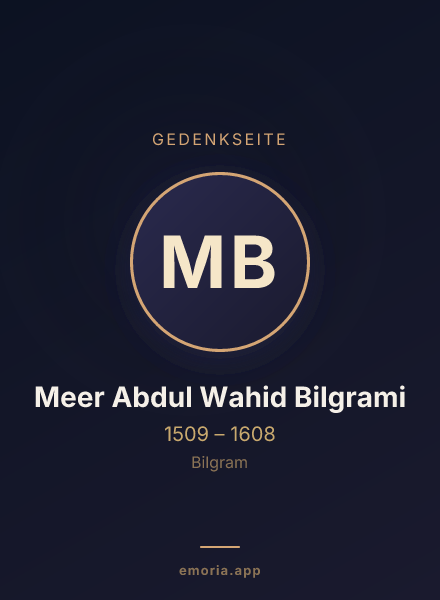 Gedenkportrait von Meer Abdul Wahid Bilgrami