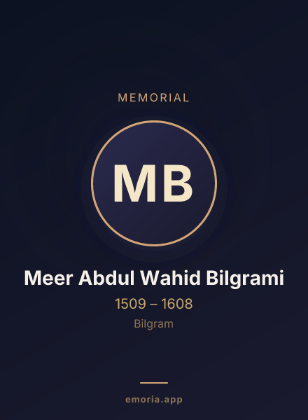 Memorial portrait of Meer Abdul Wahid Bilgrami