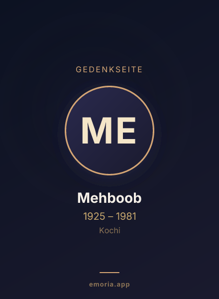 Gedenkportrait von Mehboob