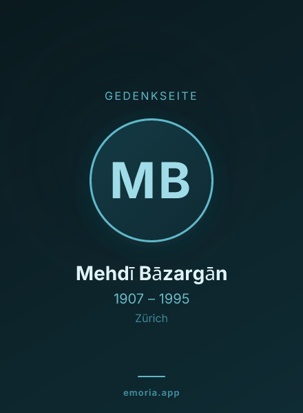 Gedenkportrait von Mehdī Bāzargān