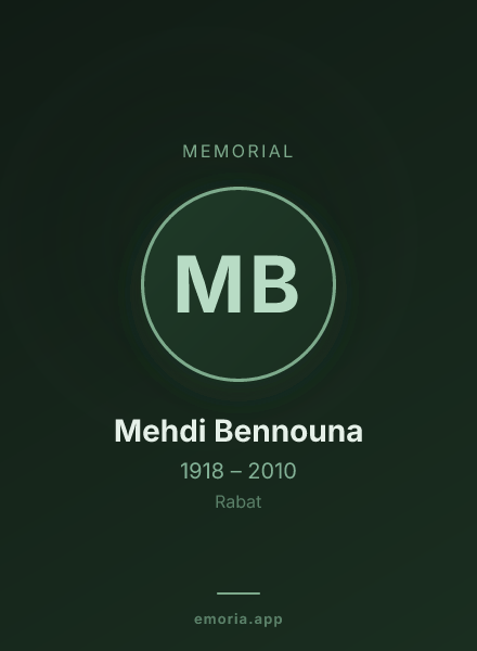 Memorial portrait of Mehdi Bennouna