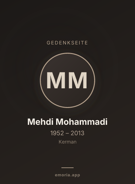 Gedenkportrait von Mehdi Mohammadi