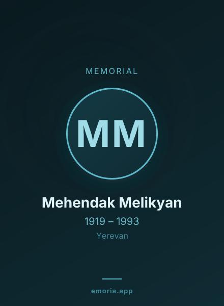 Memorial portrait of Mehendak Melikyan