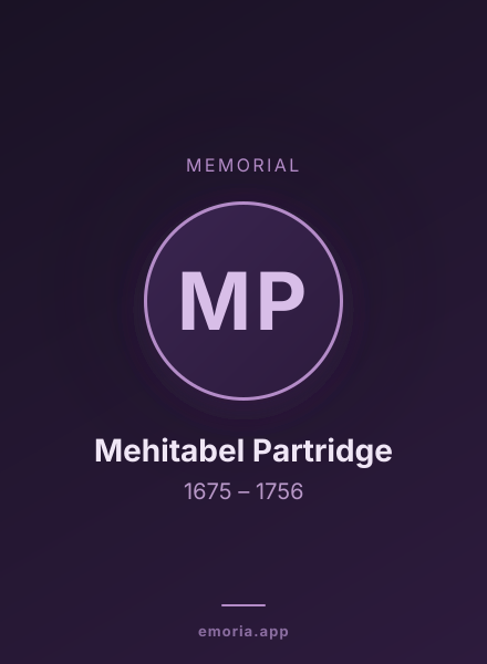 Memorial portrait of Mehitabel Partridge