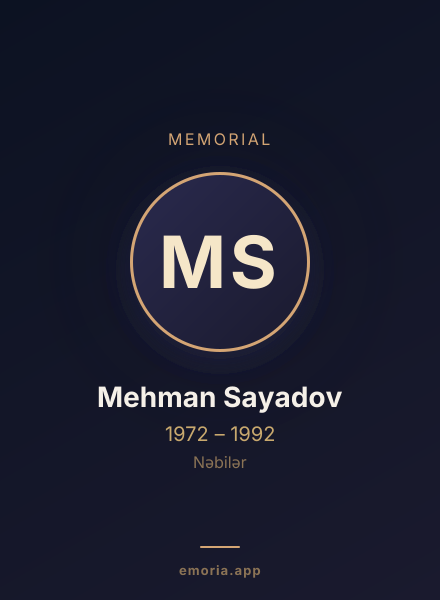 Memorial portrait of Mehman Sayadov