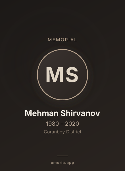 Memorial portrait of Mehman Shirvanov