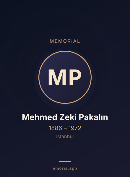 Memorial portrait of Mehmed Zeki Pakalın