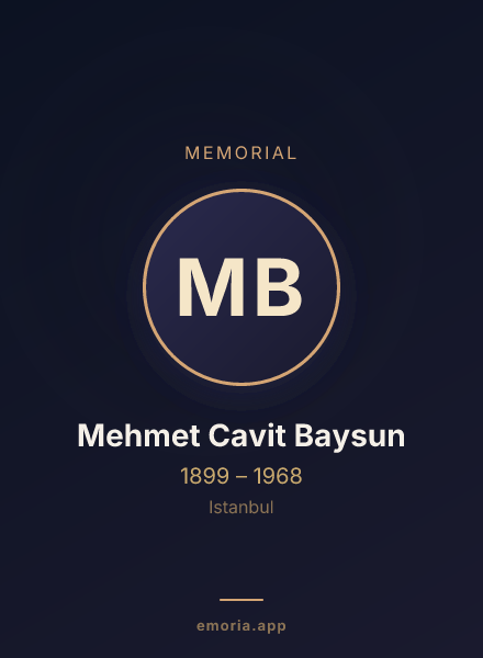 Memorial portrait of Mehmet Cavit Baysun