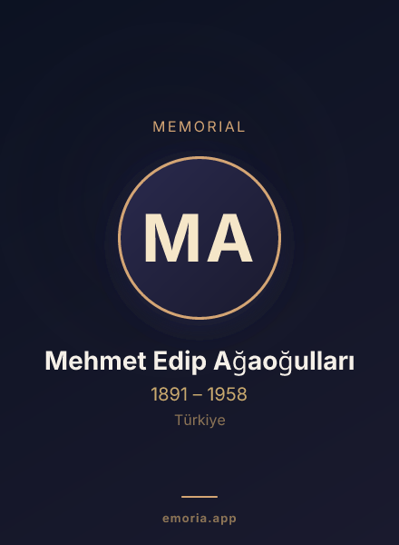 Memorial portrait of Mehmet Edip Ağaoğulları