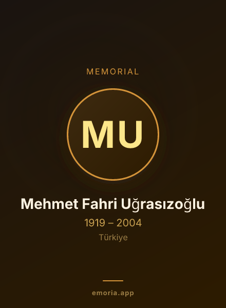 Memorial portrait of Mehmet Fahri Uğrasızoğlu