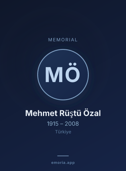 Memorial portrait of Mehmet Rüştü Özal