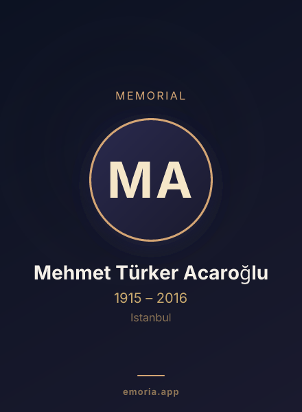 Memorial portrait of Mehmet Türker Acaroğlu