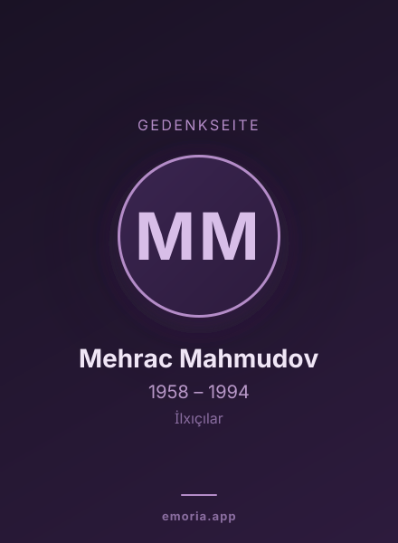 Gedenkportrait von Mehrac Mahmudov