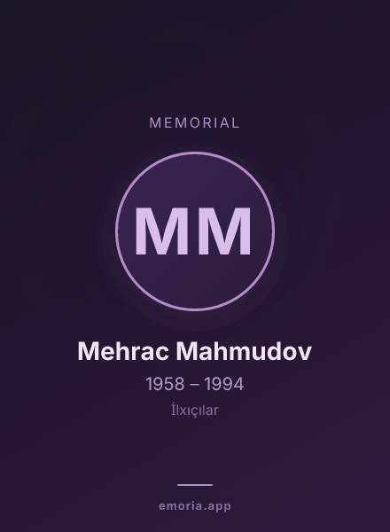 Memorial portrait of Mehrac Mahmudov
