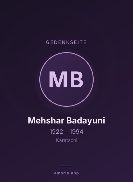 Gedenkportrait von Mehshar Badayuni