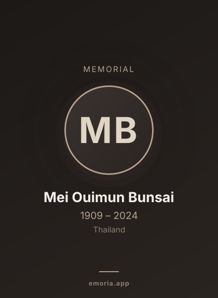 Memorial portrait of Mei Ouimun Bunsai