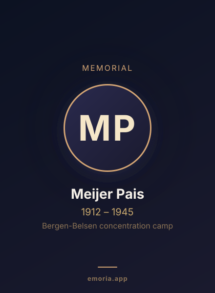 Memorial portrait of Meijer Pais