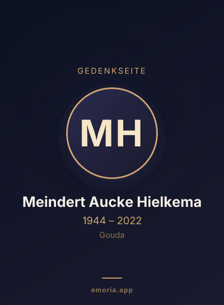 Gedenkportrait von Meindert Aucke Hielkema
