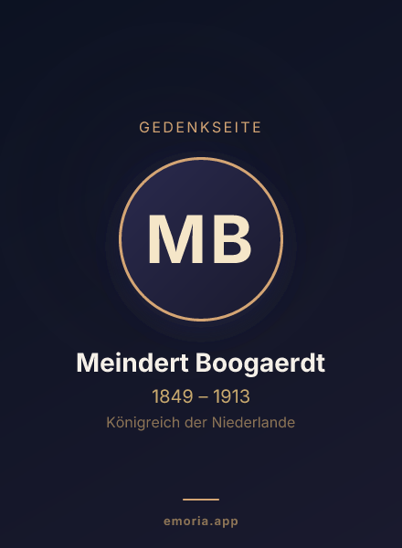 Gedenkportrait von Meindert Boogaerdt