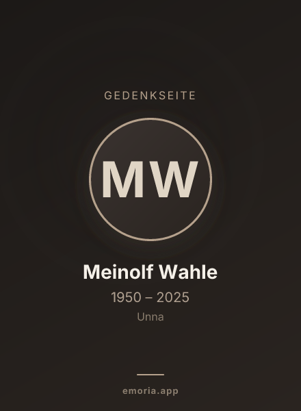 Gedenkportrait von Meinolf Wahle