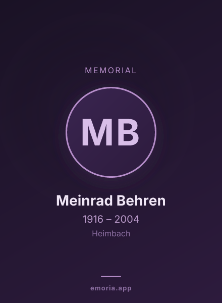 Memorial portrait of Meinrad Behren