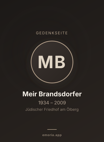 Gedenkportrait von Meir Brandsdorfer