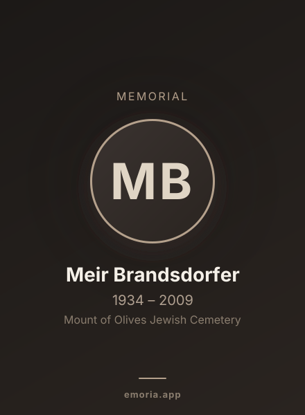 Memorial portrait of Meir Brandsdorfer