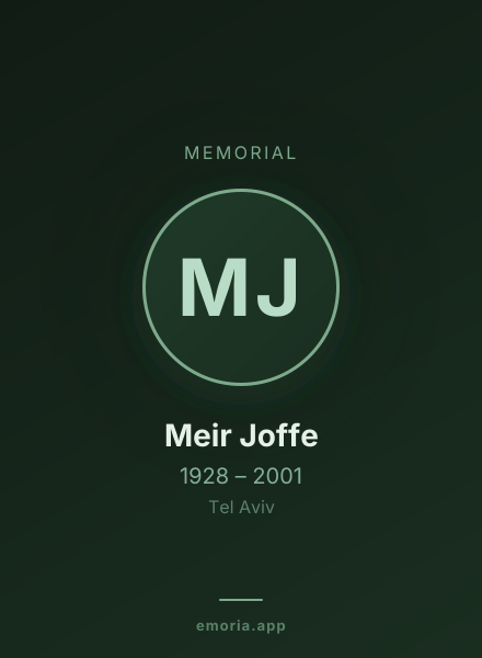 Memorial portrait of Meir Joffe