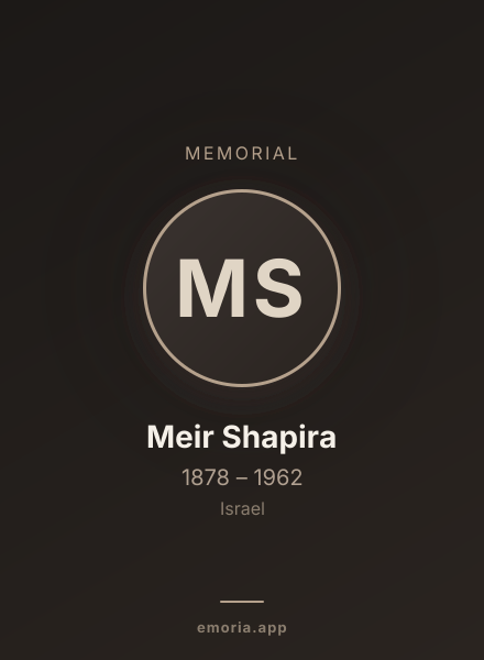Memorial portrait of Meir Shapira