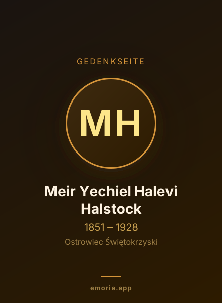 Gedenkportrait von Meir Yechiel Halevi Halstock