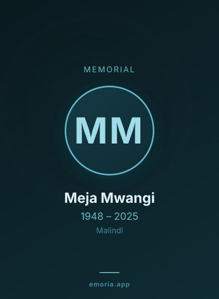 Memorial portrait of Meja Mwangi