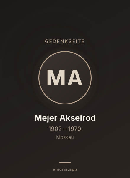 Gedenkportrait von Mejer Akselrod