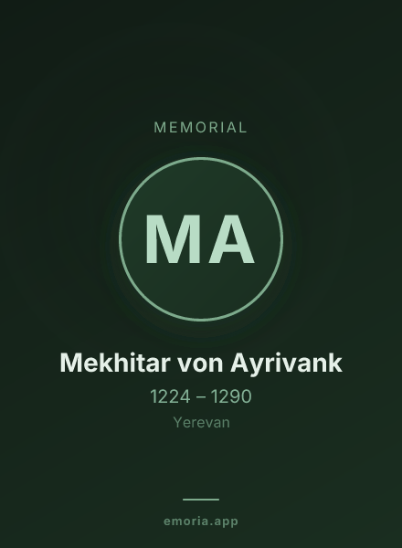 Memorial portrait of Mekhitar von Ayrivank