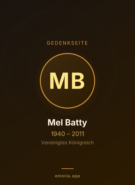 Gedenkportrait von Mel Batty