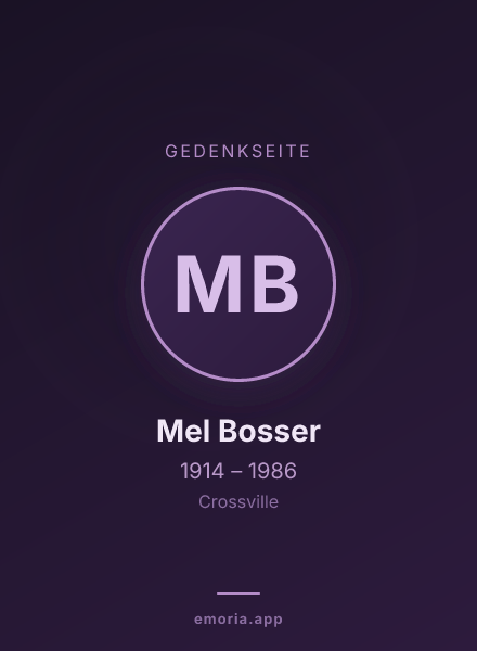 Gedenkportrait von Mel Bosser