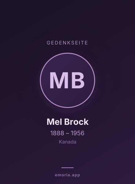 Gedenkportrait von Mel Brock