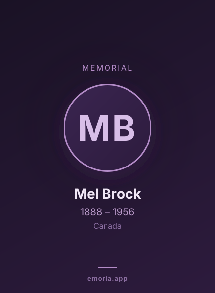 Memorial portrait of Mel Brock