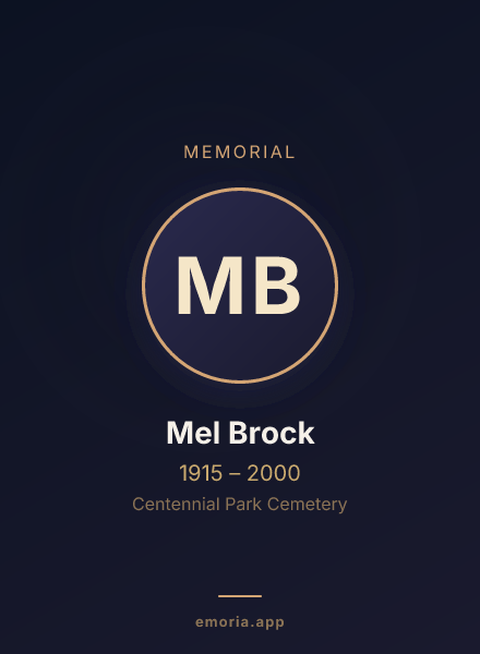 Memorial portrait of Mel Brock