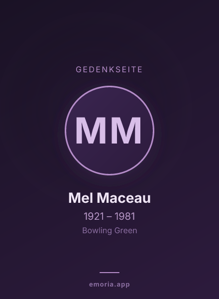 Gedenkportrait von Mel Maceau