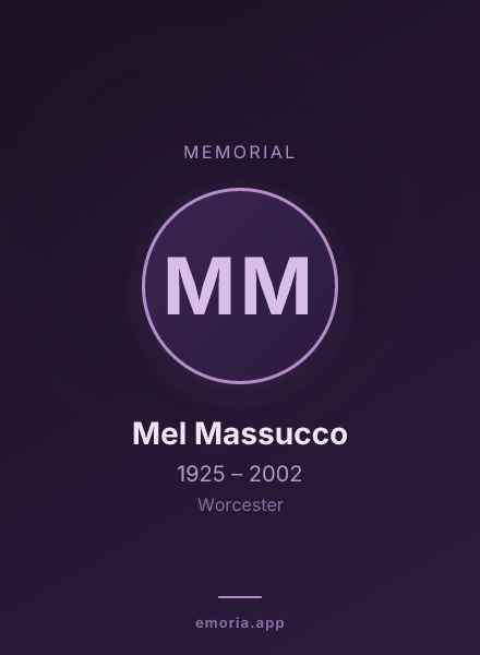Memorial portrait of Mel Massucco